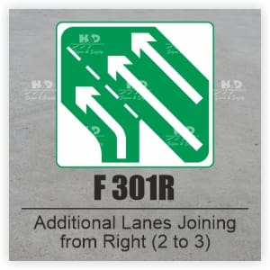 F301R - Additional Lanes Joining from Right (2 to 3)
