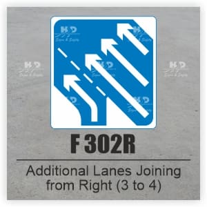 F302R - Additional Lanes Joining from Right  (3 to 4)