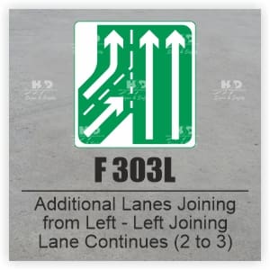 F303L - Additional Lanes Joining from Left, Left Joining Lane Continues (2 to 3)