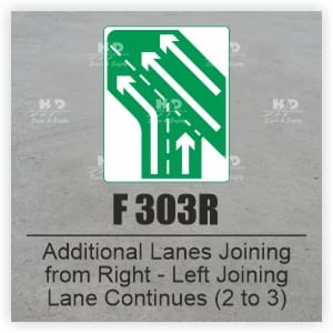 F303R - Additional Lanes Joining from Right, Left Joining Lane Continues (2 to 3)