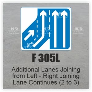 F305L - Additional Lanes Joining from Left, Right Joining Lane Continues (2 to 3)