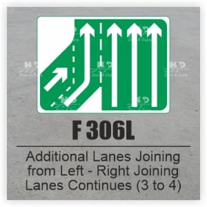 F306L - Additional Lanes Joining from Left, Right Joining Lane Continues (3 to 4)