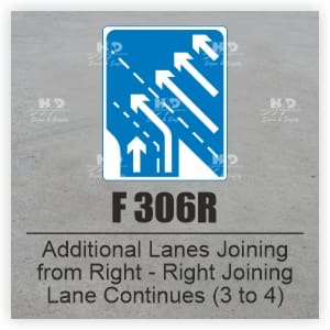 F306R - Additional Lanes Joining from Right, Right Joining Lane Continues (3 to 4)