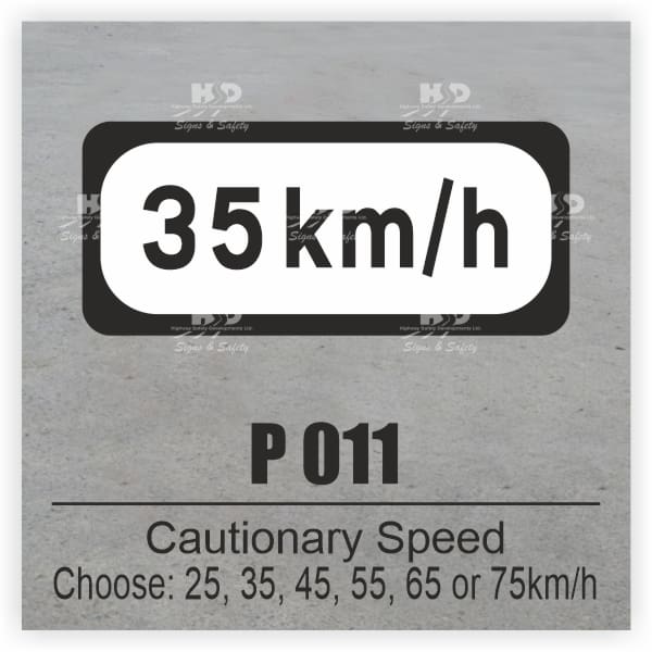 P011 - Supplementary Plate - Cautionary Speed