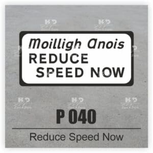 P040 - Supplementary Plate - Reduce Speed Now