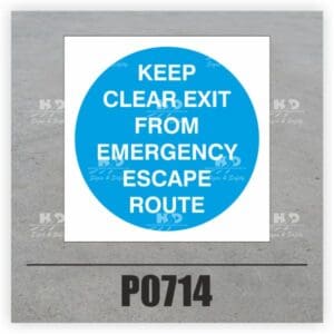 P0714 - Keep Clear Exit From Emergency Escape Route
