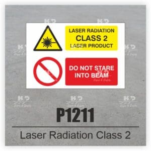 P1211 - Laser Radiation Class 2 Laser Product Do Not Stare Into Beam