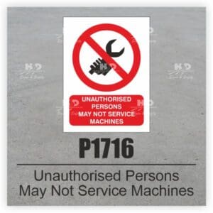 P1716 - Unauthorised Persons May Not Service Machines