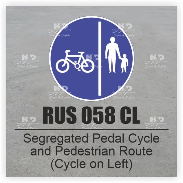RUS058CL - Segregated Shared Route for Cyclists and Pedestrians - Left
