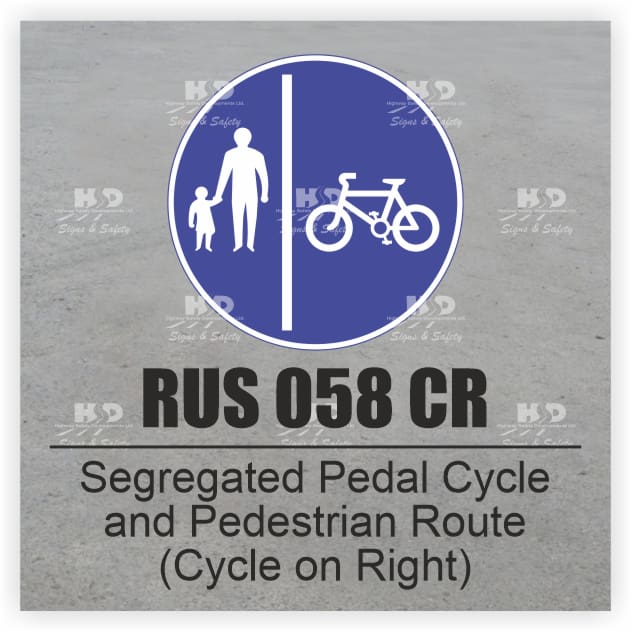 RUS058CR - Segregated Shared Route for Cyclists and Pedestrians - Right