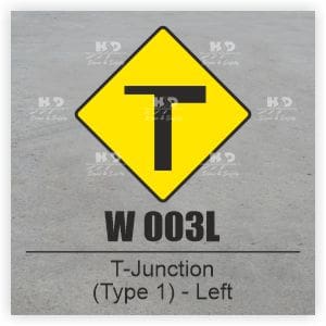 W003L - T-Junction Left (Type 1) with Road of Lesser Importance