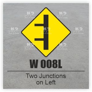 W008L - Two Junctions on Same Side with Roads of Lesser Importance - Left