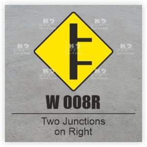 W008R - Two Junctions on Same Side with Roads of Lesser Importance - Right