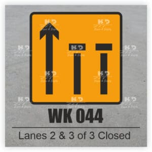 WK044 - Lanes 2 & 3 of 3 Closed